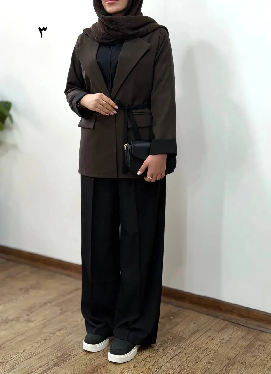 ست کت و شلوار بزیاق همراه با کمربند